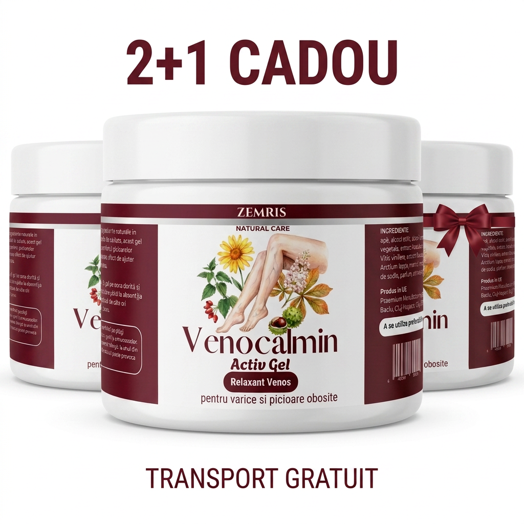 OFERTA 2+1 -Tratament Complet - Venocalmin Activ Gel – Gel pentru Varice și Picioare Obosite